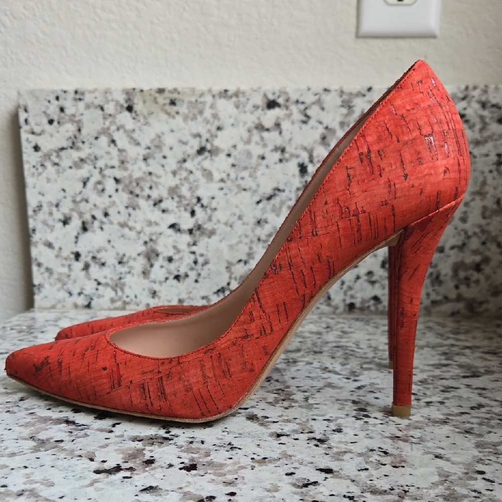Stuart Weitzman Naughty Coral Cork Pumps US Sz 10 - Picture 7 of 12